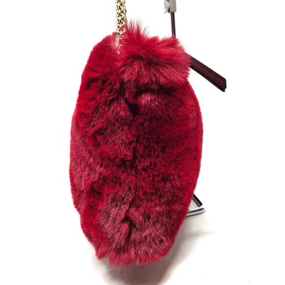 Jimmy Choo Hand Bag Red Fur #76909J14 - Picture 3 of 9